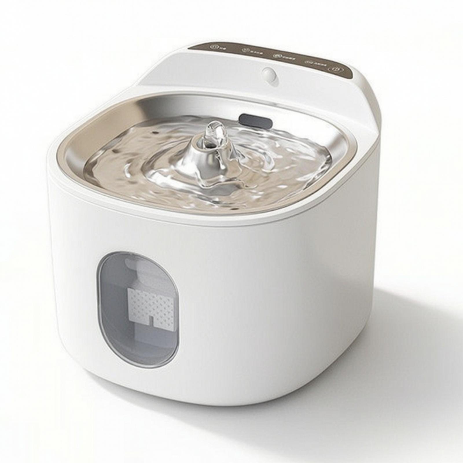 Pet Water Fountain Stainless Steel - Перезаряжаемый автоматический фонтан для питья, четырехлитровый,