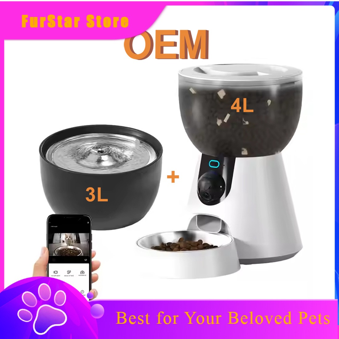 Smart Pet Water Fountain Wifi - Автоматическая кормушка для животных FurStar 4