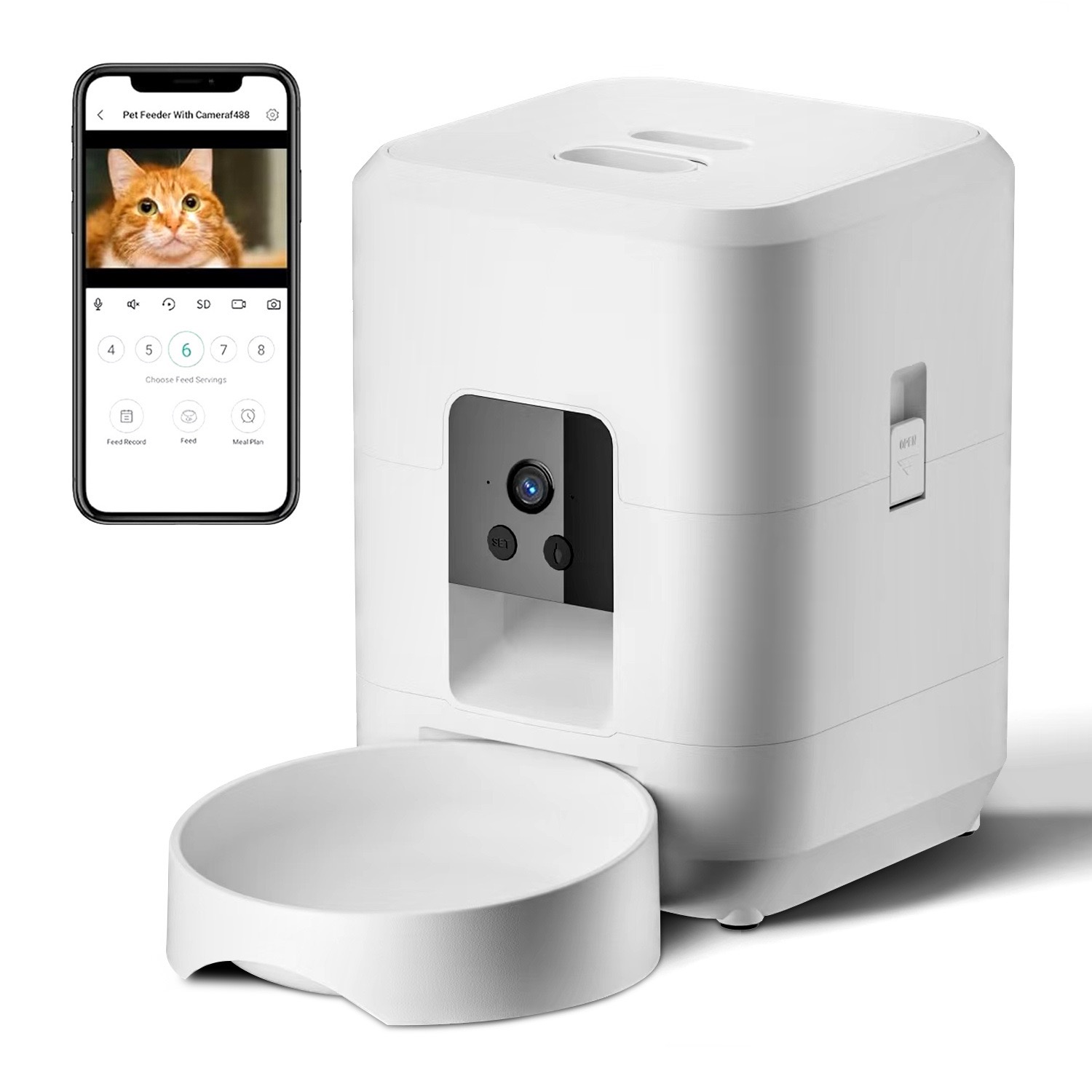 Smart Pet Feeder Camera Wifi - Автоматическая кормушка для домашних животных с