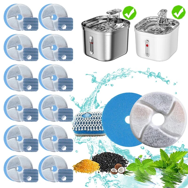 Pet Fountain Filter Replacement - 12 шт./компл. сменные фильтры для фонтана