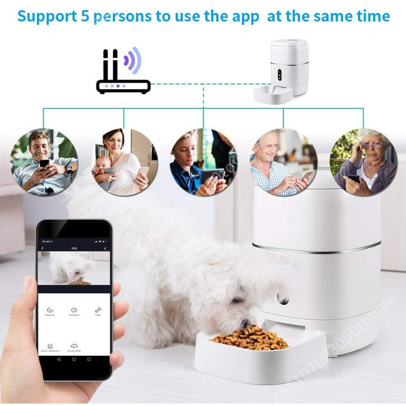 Умная Wi-Fi камера-кормушка Tu – обзор и цена Automatic Cat Feeder 6L Timed