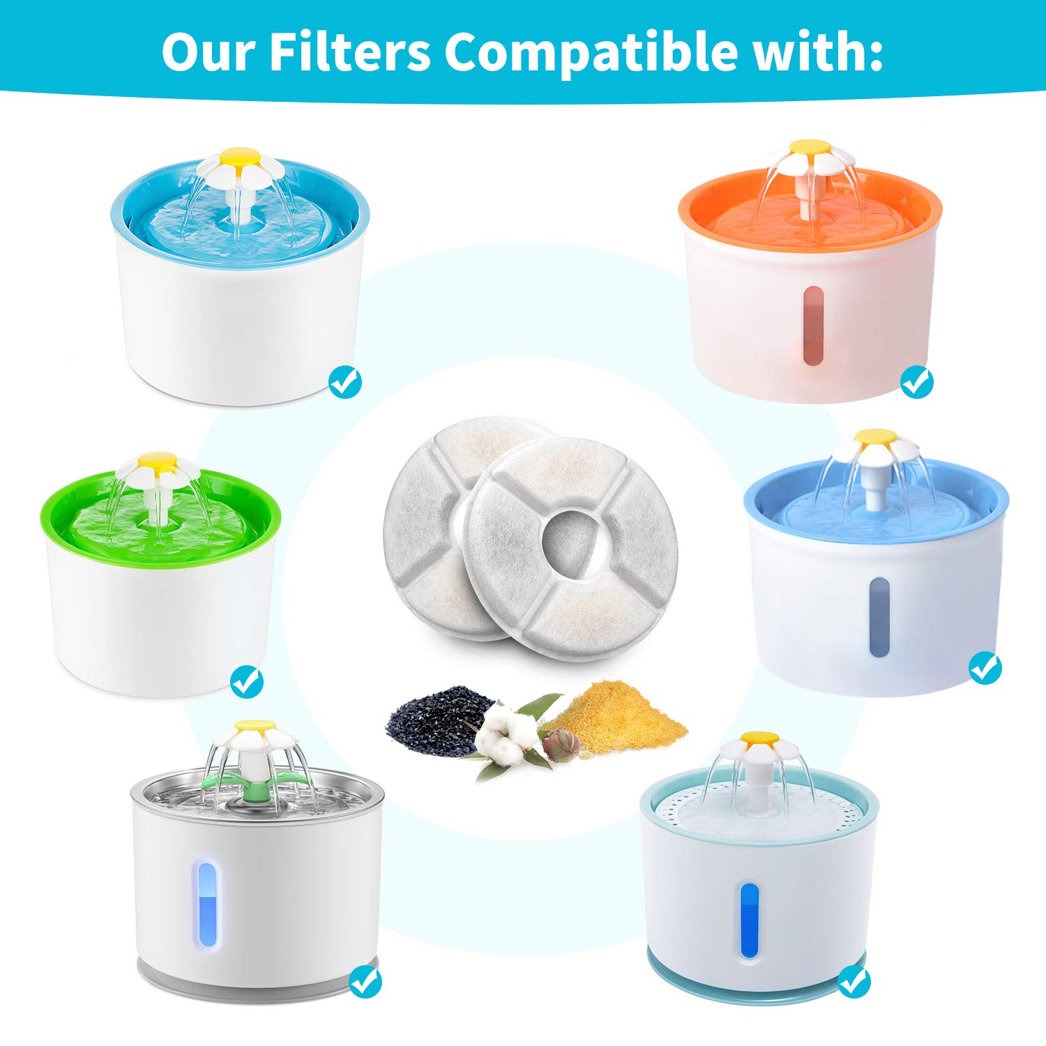 Набор круглых угольных фильтро – обзор и цена Pet Fountain Filter Replacement