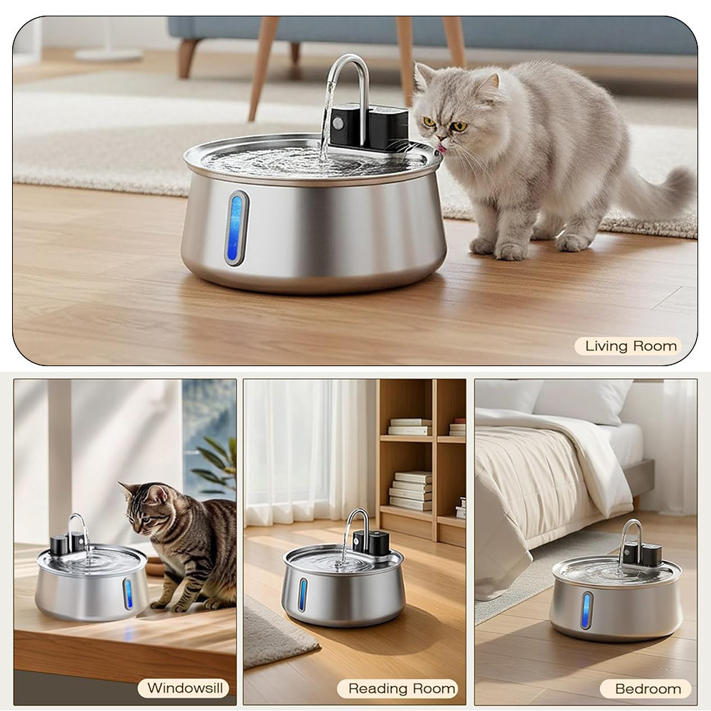 Беспроводная перезаряжаемая по – обзор и цена Smart Pet Water Fountain Wifi