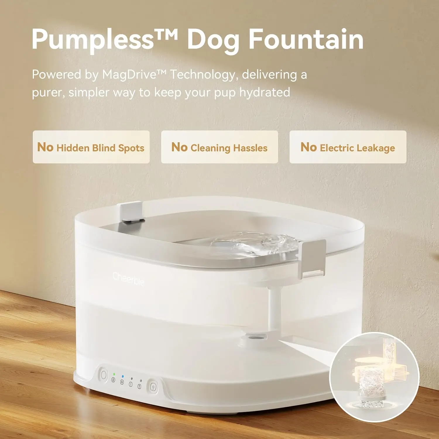 Беспроводной фонтан для собак  – обзор и цена Wireless Pet Water Fountain Battery