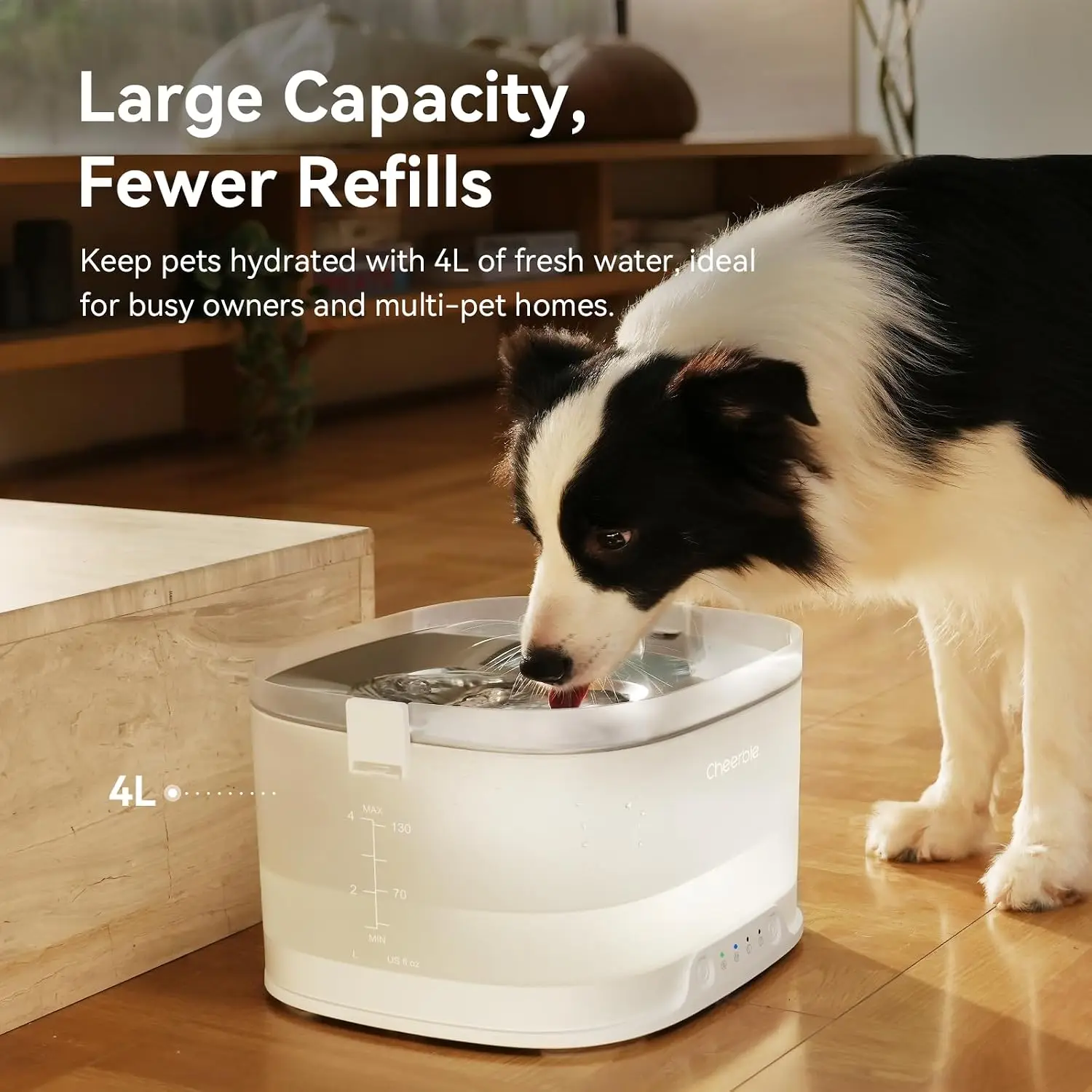 Беспроводной фонтан для собак  – обзор и цена Wireless Pet Water Fountain Battery