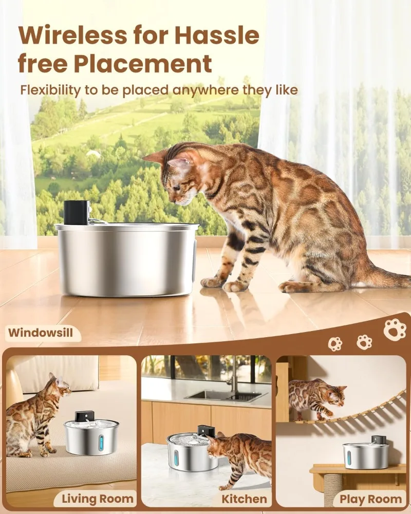 VOFORD 3,2 л, беспроводная авт – обзор и цена Wireless Pet Water Fountain Battery
