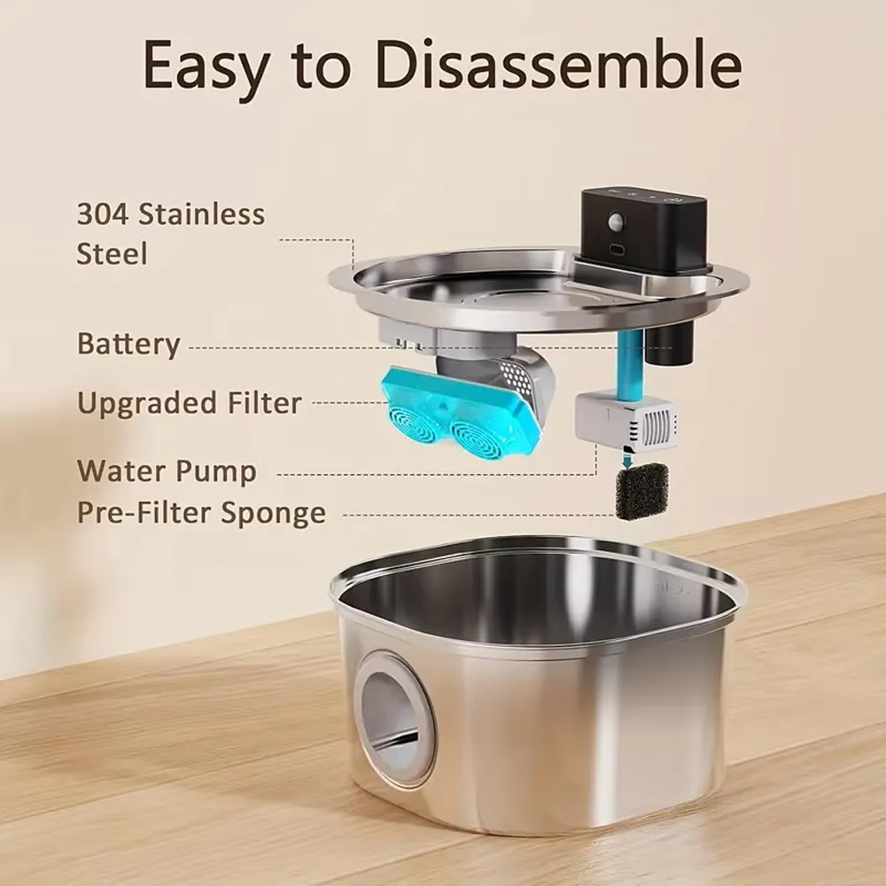 Автоматический беспроводной фо – обзор и цена Wireless Pet Water Fountain Battery