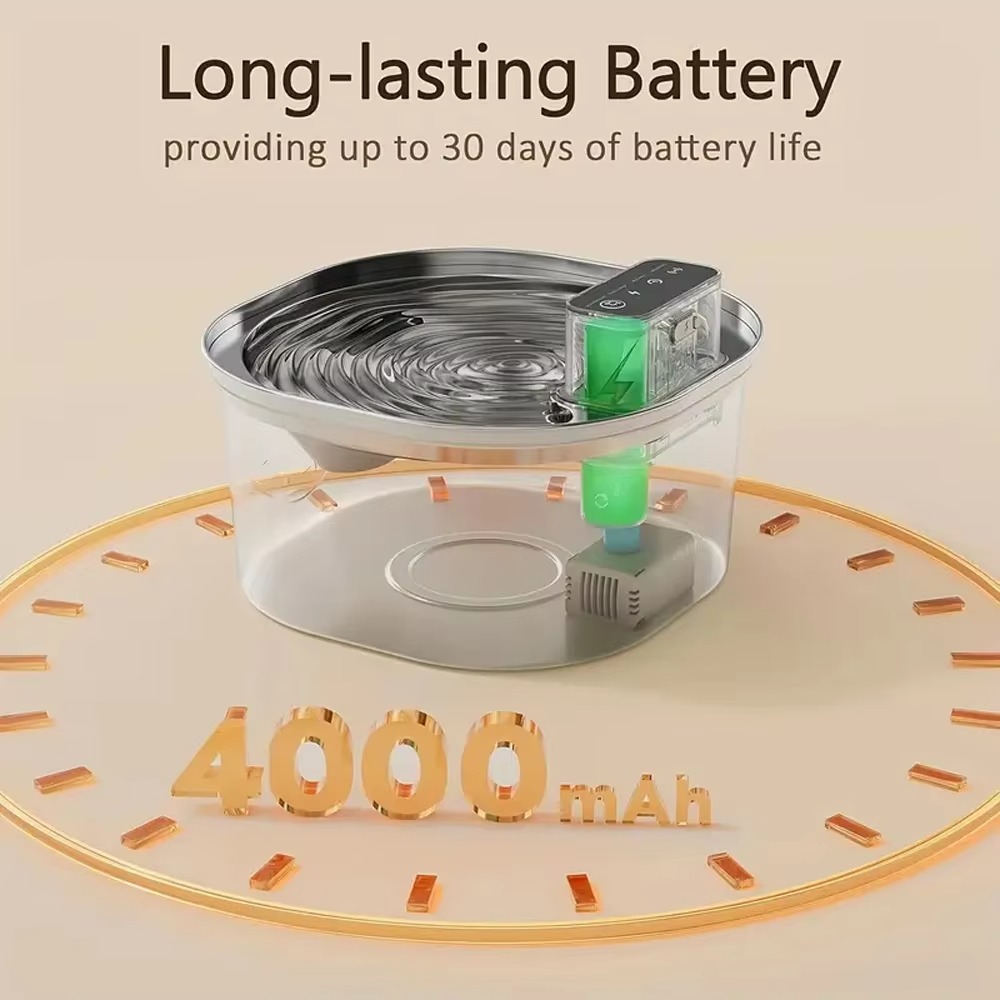 Автоматический беспроводной фо – обзор и цена Wireless Pet Water Fountain Battery