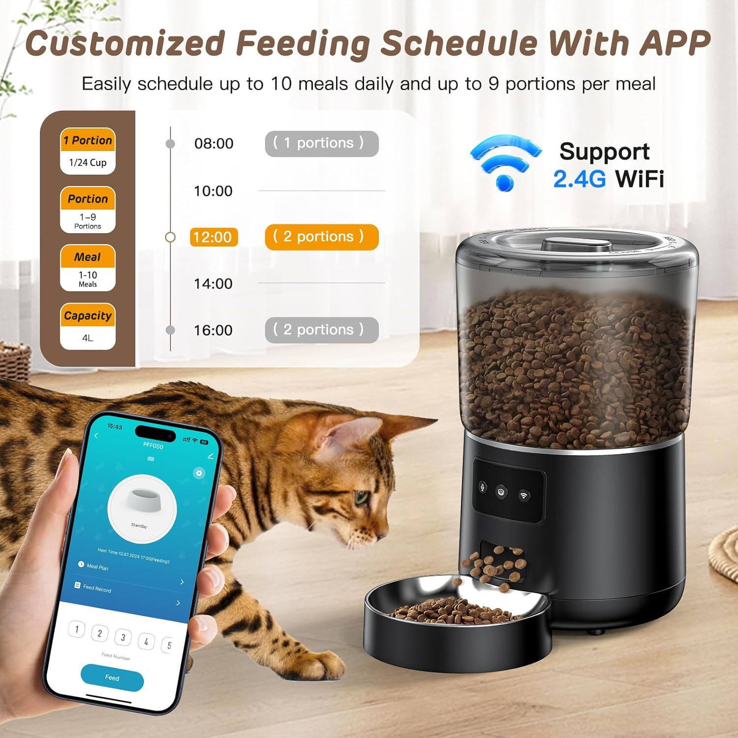 Автоматическая кормушка для жи – обзор и цена Smart Pet Feeder Camera Wifi