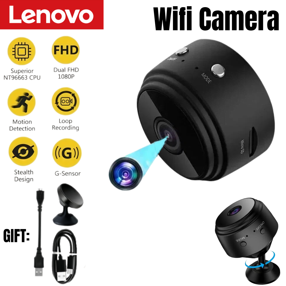 Мини-камера Lenovo A9 WiFi, бе – обзор и цена Smart Pet Feeder Camera Wifi