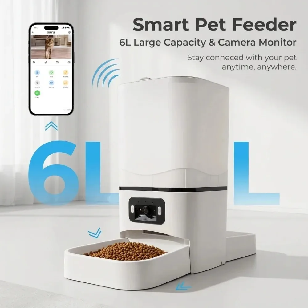 Умная автоматическая кормушка  – обзор и цена Automatic Cat Feeder 6L Timed