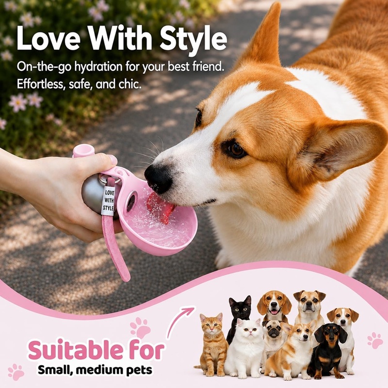 Бутылка для воды для собак из  – обзор и цена Pet Water Fountain Stainless Steel