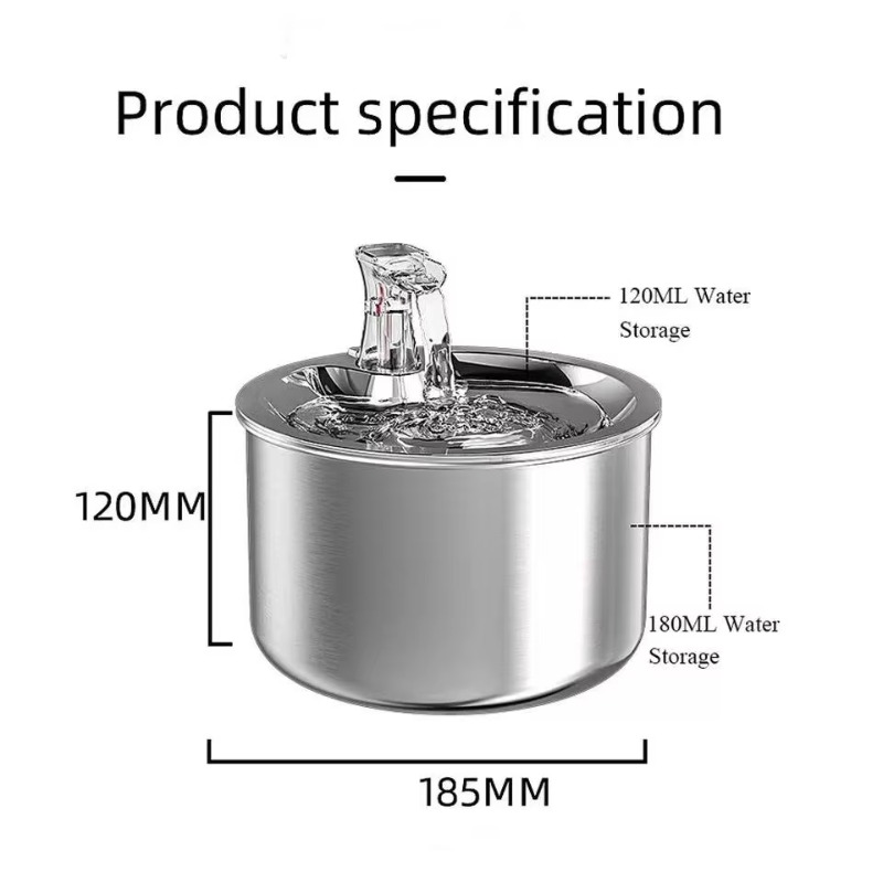 Дизайнерский фонтан-поилка для – обзор и цена Pet Water Fountain Stainless Steel