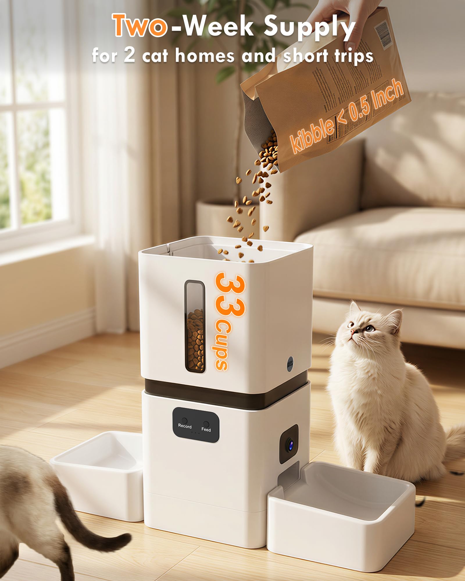 Умная автоматическая кормушка  – обзор и цена Smart Pet Feeder Camera Wifi