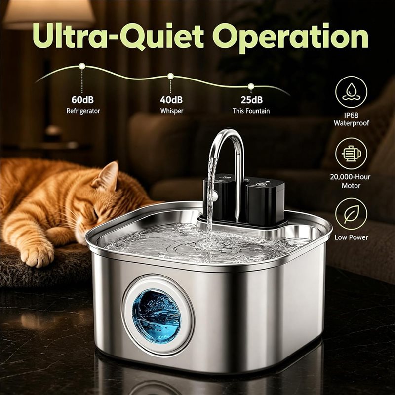 Насос AT19-Pet для фонтанов дл – обзор и цена Wireless Pet Water Fountain Battery