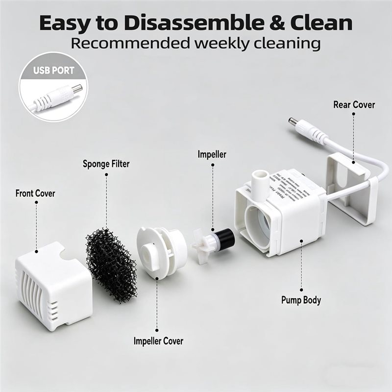 Насос AT19-Pet для фонтанов дл – обзор и цена Wireless Pet Water Fountain Battery