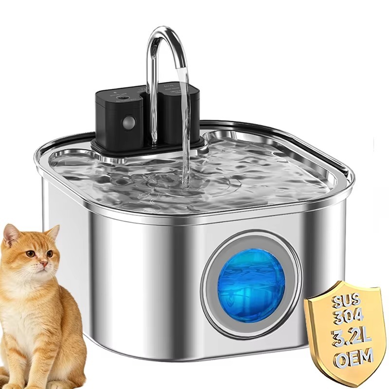 Беспроводной фонтан-поилка для – обзор и цена Pet Water Fountain Stainless Steel