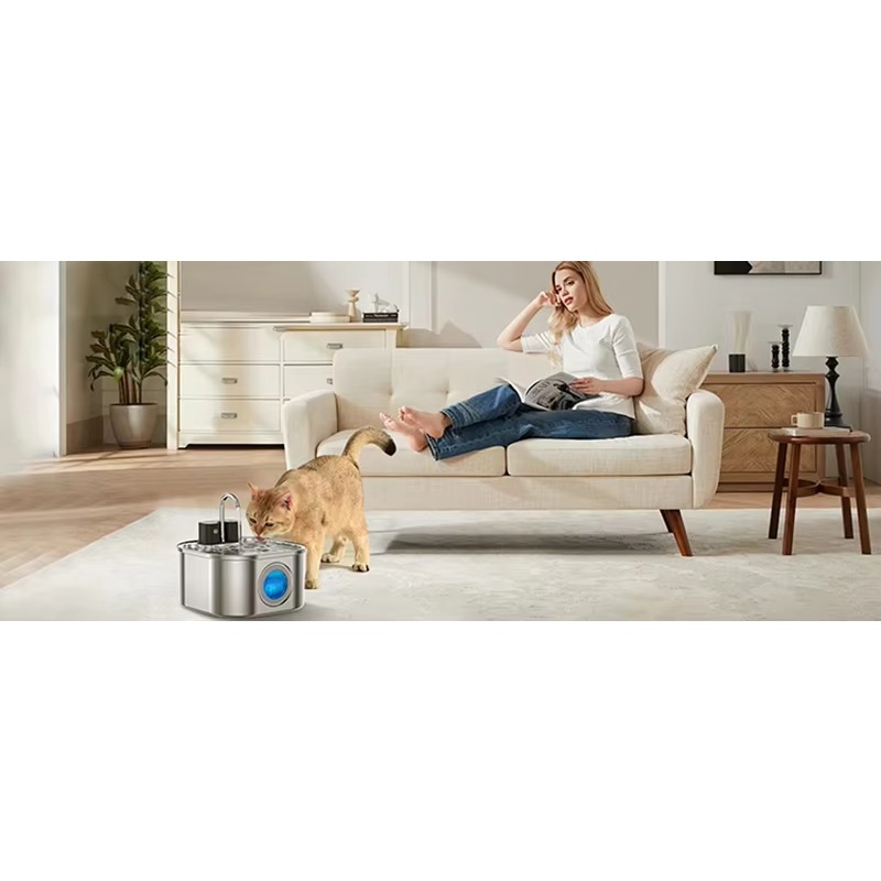 Беспроводной фонтан-поилка для – обзор и цена Pet Water Fountain Stainless Steel